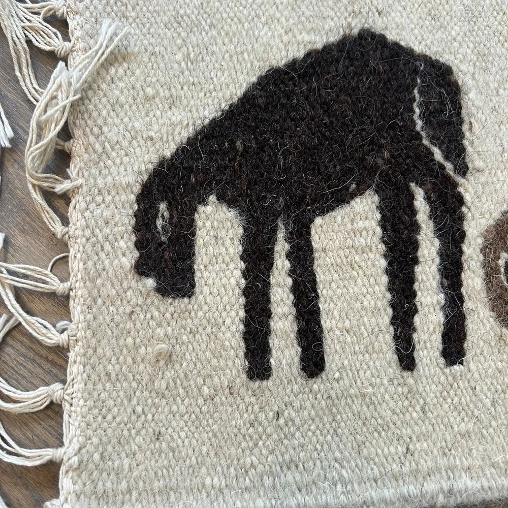 Vintage handwoven Egyptian wool tapestries Wall Decor or placemats Set Of 4